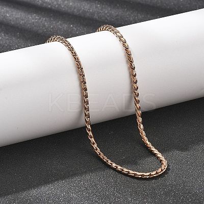 3MM 304 Stainless Steel Serpentine Chain Necklaces for Women NJEW-B131-06RG-1