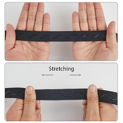10M 2 Colors Polyester Non-Slip Silicone Elastic Gripper Bands for Garment Sewing SRIB-GF0001-48-1