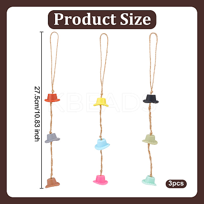 Cowboy Hat Silicone Pendant Decoration HJEW-DR00021-1