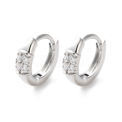 Rack Plating Brass Clear Cubic Zirconia Hoop Earrings EJEW-S241-10P-1