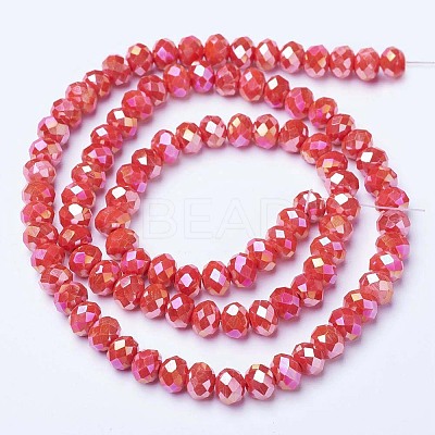 Electroplate Glass Beads Strands EGLA-A044-P4mm-B22-1
