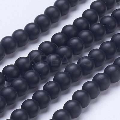 Frosted Glass Beads Strands G-D855-03-6mm-1
