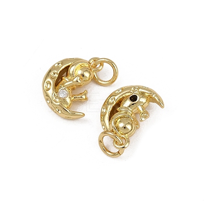 Brass Micro Pave Cubic Zirconia Pendants KK-Z120-07G-04-1
