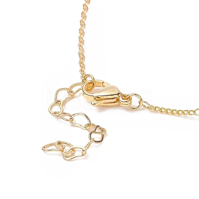 Alloy Enamel Flower & Brass Butterfly Pendant Necklace NJEW-JN04267-1