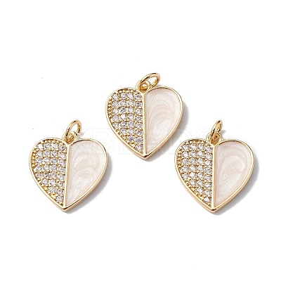 Brass Micro Pave Cubic Zirconia Pendants KK-E003-01G-1