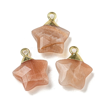 Natural Sunstone Pendants G-P540-01G-09-1