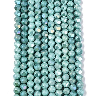 Ombre Effect Dyed Electroplate Opaque Glass Beads Strands EGLA-Q130-01A-08-1