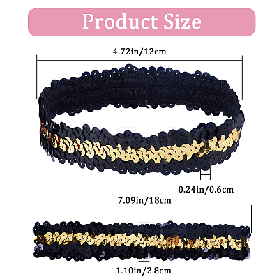 10Pcs Wide Stretch Sparkling Headband MRMJ-GF0001-45D-1