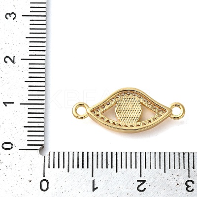 Rack Plating Brass Micro Pave Clear Cubic Zirconia Eye Connector Charms KK-K385-092G-1