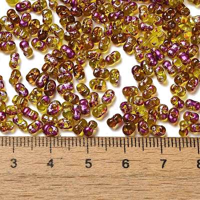 Spray Painted Glass Seed Beads SEED-F005-04A-01-1