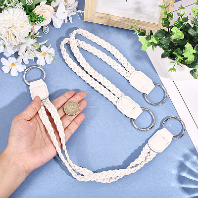 2Pcs Braided PU Leather Handles PURS-CL0001-18A-1