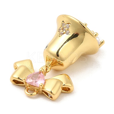 Rack Plating Brass Pave Cubic Zirconia Pendants KK-R150-03G-1