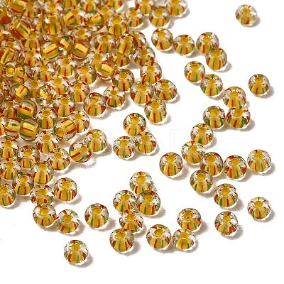 Transparent Stripe Glass Seed Beads GLAA-NH0001-06D-1