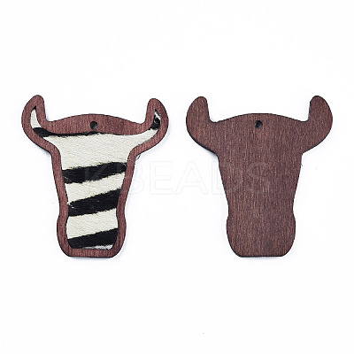 Eco-Friendly Cowhide Leather Big Pendants FIND-N049-12-07-1
