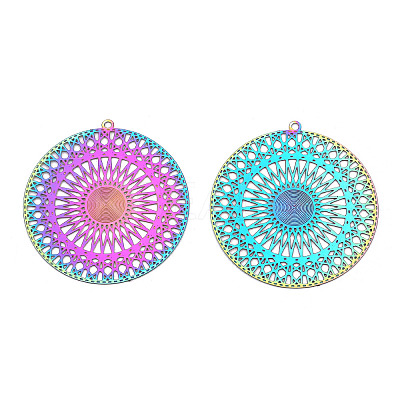Ion Plating(IP) 304 Stainless Steel Filigree Pendants STAS-T057-64-1
