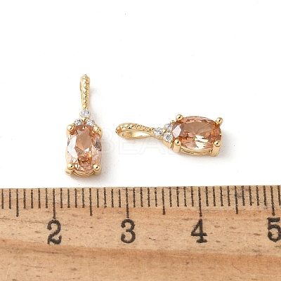 Brass Micro Pave Cubic Zirconia Pendants X-KK-Q031-43G-03-1