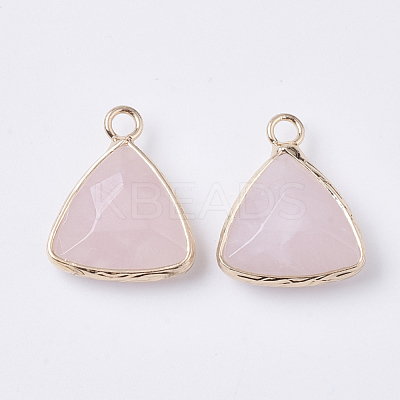 Natural Rose Quartz Pendants G-S359-029E-1