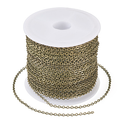 Brass Coated Iron Flat Cable Chains CH-TAC0007-01AB-1