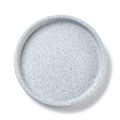 Round Porcelain Flat Round Jewelry Plate DJEW-I015-01-1