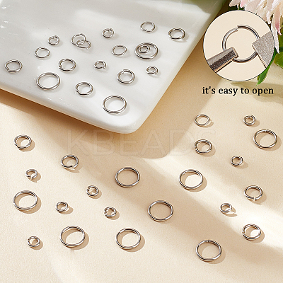 800Pcs 4 Styles 304 Stainless Steel Open Jump Rings STAS-BBC0002-91-1