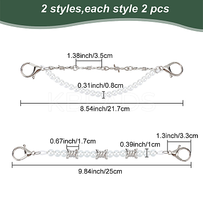 4Pcs 2 Style Punk Style Barbed Wire Alloy Link Shoe Chains DIY-WR0002-63-1