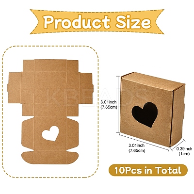 10Pcs Kraft Paper Packaging Boxes CON-YW0001-75-1