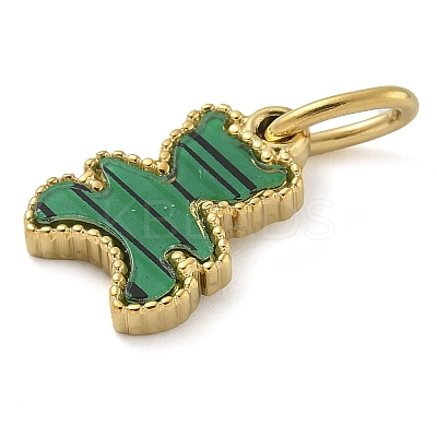 Synthetic Malachite Bear Charms STAS-B075-01G-01-1