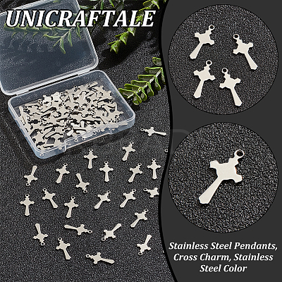 100Pcs 201 Stainless Steel Pendants FIND-UN0016-23-1