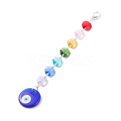 Handmade Lampwork Evil Eye Pendants Decoration HJEW-JM00757-1