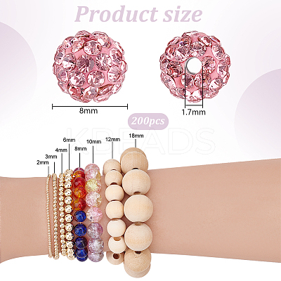 100Pcs Polymer Clay Pave Good Quality Rhinestone Beads FIND-PH0022-39-1