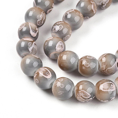 Baking Paint Glass Beads Strands DGLA-N008-8mm-08-1