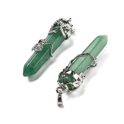 Natural Green Aventurine Big Pointed Pendants G-A172-16M-1