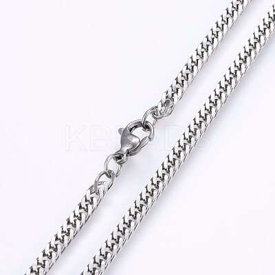 Tarnish Resistant 304 Stainless Steel Curb Chain Necklaces NJEW-P226-05P-03-1