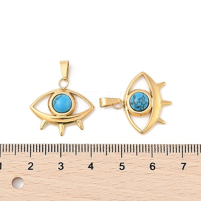 Synthetic Turquoise Eye Pendants STAS-L280-16G-1