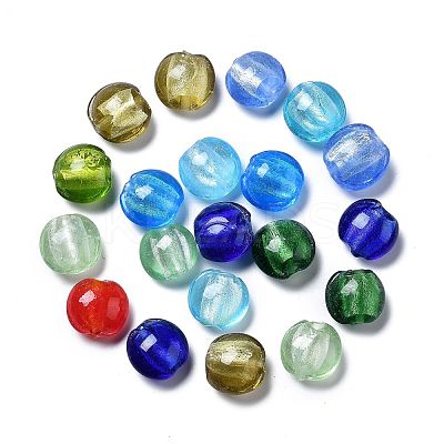 Handmade Silver Foil Glass Beads SLF12MMY-1-1