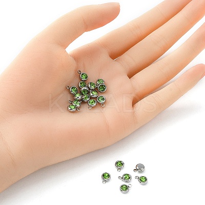 20Pcs 201 Stainless Steel Rhinestone Charms STAS-YW0002-02C-1
