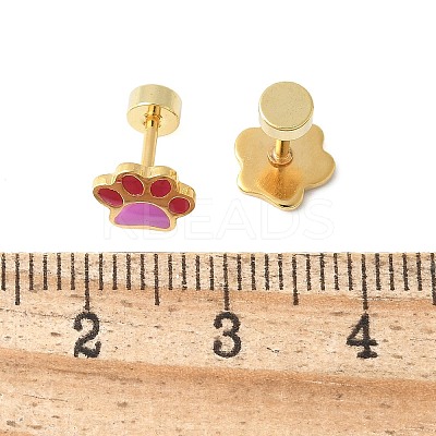 304 Stainless Steel Stud Enamel Earrings EJEW-Q028-04A-G-1
