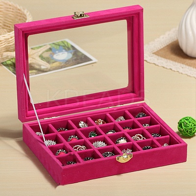 Flock with Glass Jewelry Display Box PW-WG61213-03-1