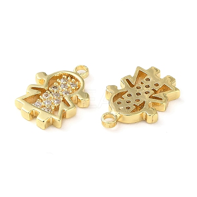 Brass Micro Pave Cubic Zirconia Pendants KK-F862-07G-1