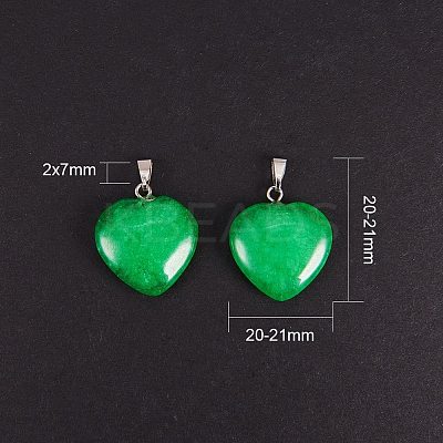 Heart Natural Gemstone Pendant Sets G-PH0026-05-1
