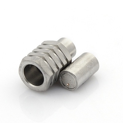 Tarnish Resistant 304 Stainless Steel Matte Surface Magnetic Clasps with Glue-in Ends LS-STAS-O042-C-30-1