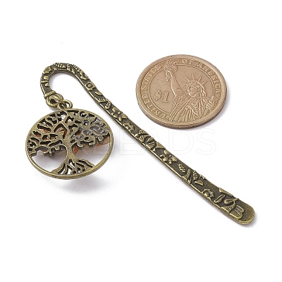 8Pcs 8 Styles Tibetan Style Alloy Bookmarks AJEW-JK00301-1