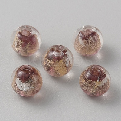 Handmade Gold Sand Lampwork Beads LAMP-WH0011-03A-04-1