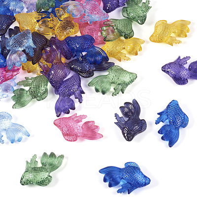 42Pcs 7 Colors Transparent Acrylic Pendants MACR-TA0001-57-1