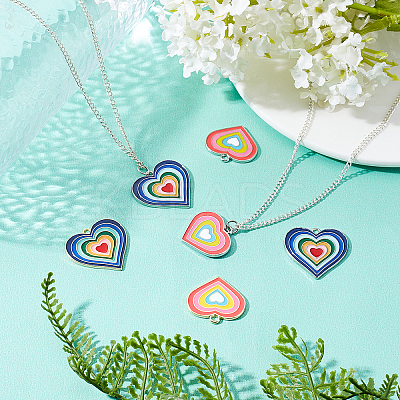 16Pcs 4 Style Rack Plating Alloy Enamel Pendants FIND-FH0003-21-1