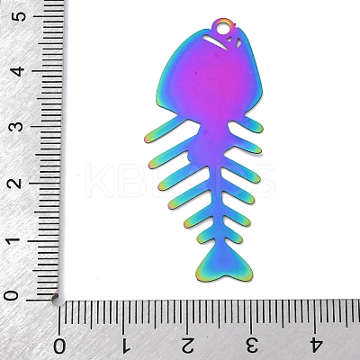 201 Stainless Steel Etched Metal Embellishments Pendants STAS-P382-02C-MC-1