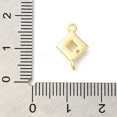 Rack Plating Brass Clear Cubic Zirconia Connector Charms KK-S396-06F-1