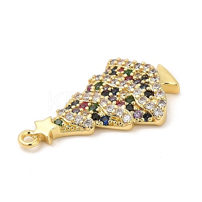 Rack Plating Brass Pave Cubic Zirconia Pendants KK-R150-07G-1