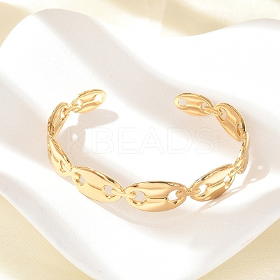 304 Stainless Steel Cuff Bangles for Women BJEW-B120-04G-01-1