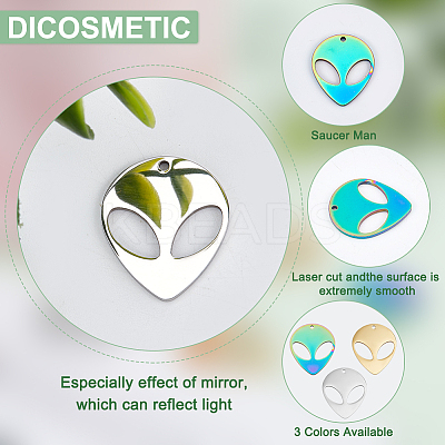 30Pcs 3 Colors 304 Stainless Steel Pendants STAS-DC0012-05-1